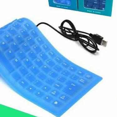 ❅ keyboard luar external USB FLEXIBLE karet USB KEYBOARD laptop komputer ✲