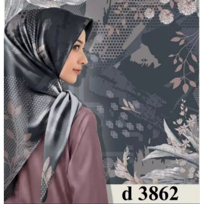 Hijab segi empat motif bunga / Kerudung voal premium / Tunik / HIJAB / Kerudung terbaru 2021