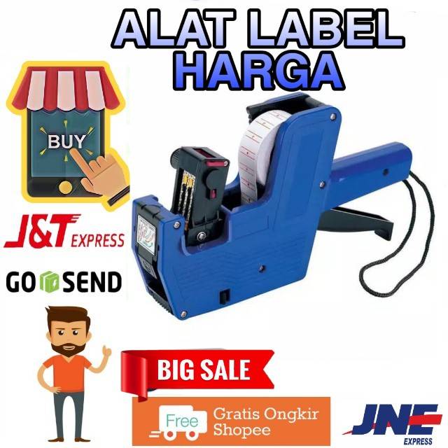 

P Diskon [JK] OFFICE ALat Cetak Harga Alat Cetak Label Price Labeller BONUS KERTAS ROOL + 2 TINTA