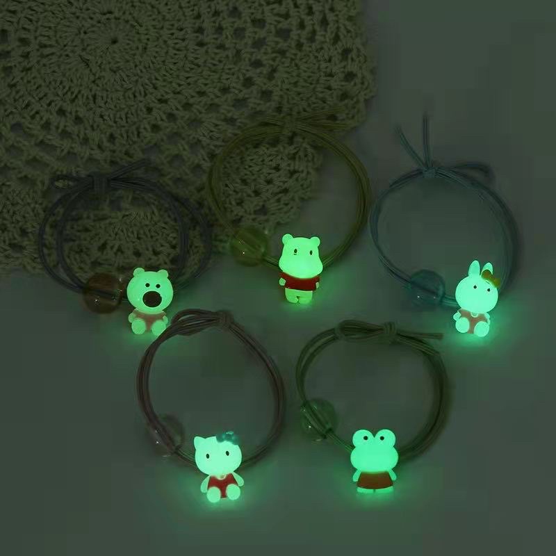 Ikat Karet Rambut Lucu Karakter Glow in The Dark