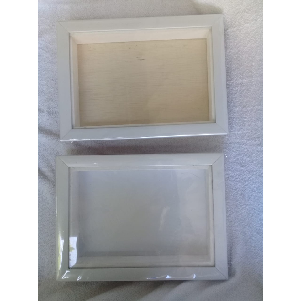 Pigura Minimalis Putih Kaca Ukuran 30x40cm Timbul 4 cm 3D Pigura saja Termurah