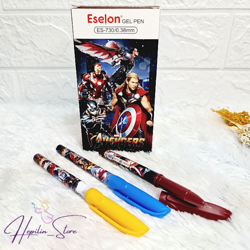 

Bolpen Gel Eselon 0.38 mm ( ES-730 ) ECER / Pulpen Avengers Hitam Gel Eselon Ecer / Bolpoin Gel Hitam
