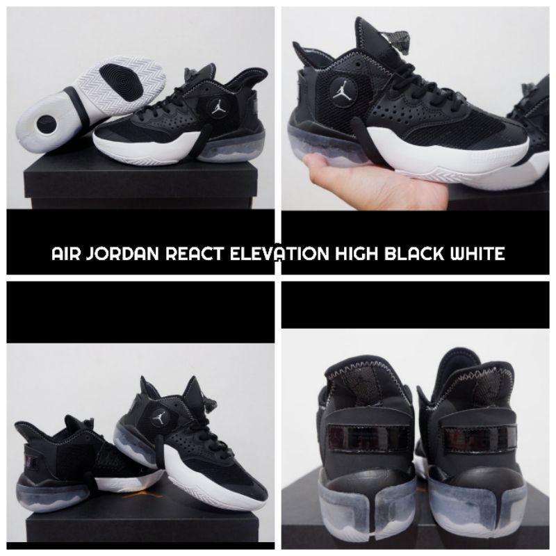 Sepatu Basket Nike Air Jordan React Elevation HIGH Black White