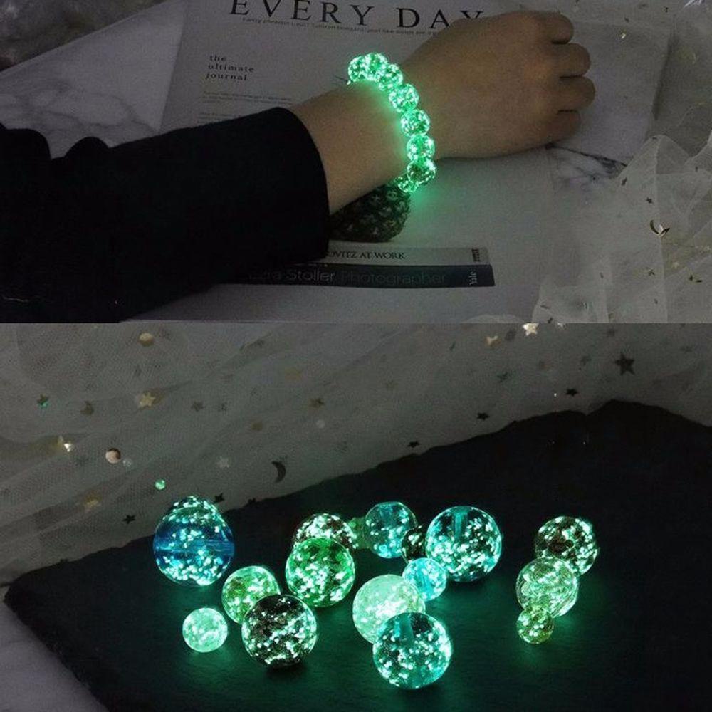 Nickolas1 Manik-Manik Kaca Bercahaya 10mm Shiny Gelang Emas Daun Kaca Keramik Kristal DIY Membuat Perhiasan