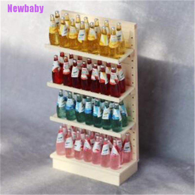 Newbaby Mainan Miniatur Rak Display Supermarket Skala 1: 12 Untuk Aksesoris Rumah Boneka DIY