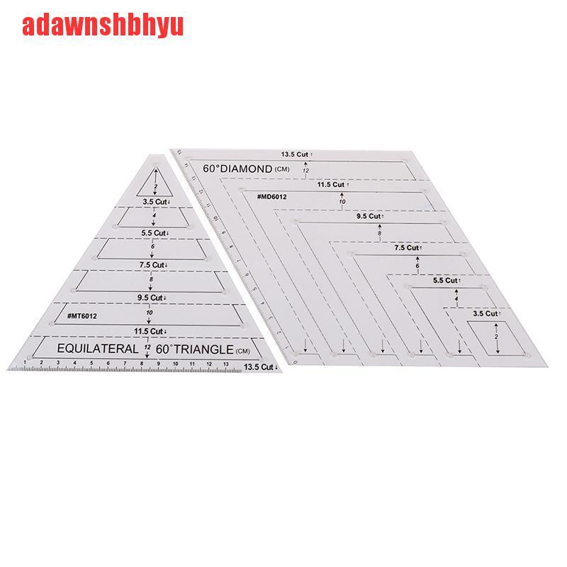 (adawnshbhyu) Penggaris Segitiga / Belah Ketupat / Segi Enam Bahan Akrilik Untuk Quilting / Patchwork