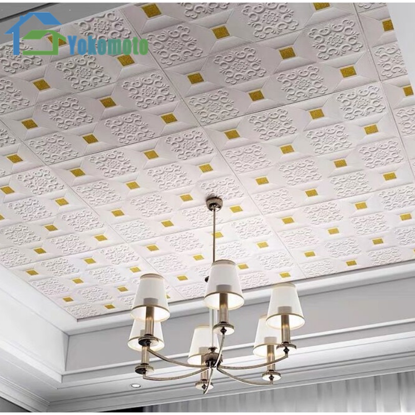 Wallpaper Dinding Ceiling Wallpaper Sticker Dinding Busa 3D Desain Wallpaper Perekat Bata Stiker Dinding Kamar Tidur-3