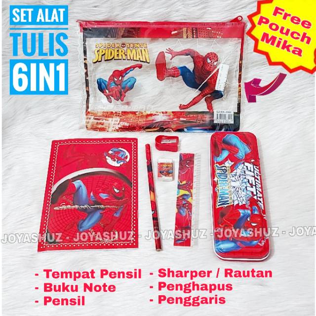 Joyashuz - Set Alat Tulis 6in1 - Perlengkapan Sekolah Anak - Peralatan Menulis - Stationery Set