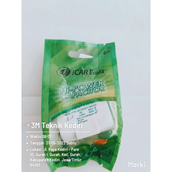 Kapasitor Kotak ICAR Ecofill 4uf Hi Power