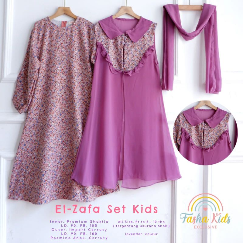 el zafa set kids gamis kids ceruti by fasha