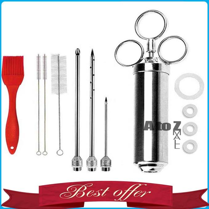 

Suntik Bumbu Daging Ayam 3 Needles 2 Brush 2OZ Seasoning Injector