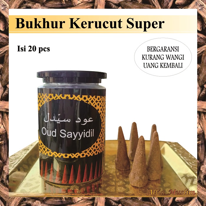 Bukhur Oud Bukiyah Aroma Sangat Kuat Buhur Berkulitas/ Buhur / Dupa / Buhur Kerucut / isi 20 Pcs