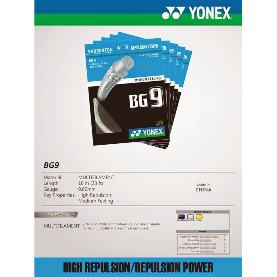 Yonex Bg9 Bg 9 Sp Senar Badminton Original