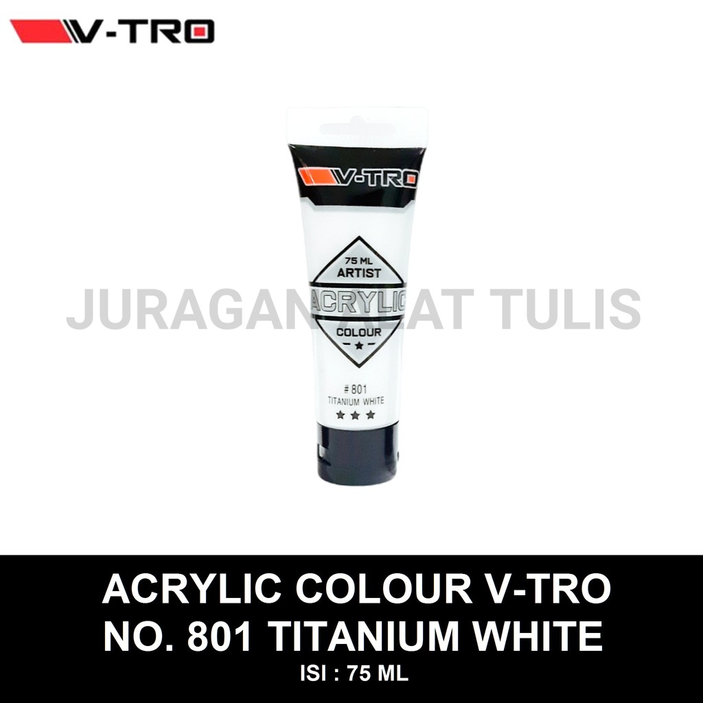 

CAT AKRILIK / ACRYLIC COLOUR 75 ML V-TRO NO. 801 TITANIUM WHITE