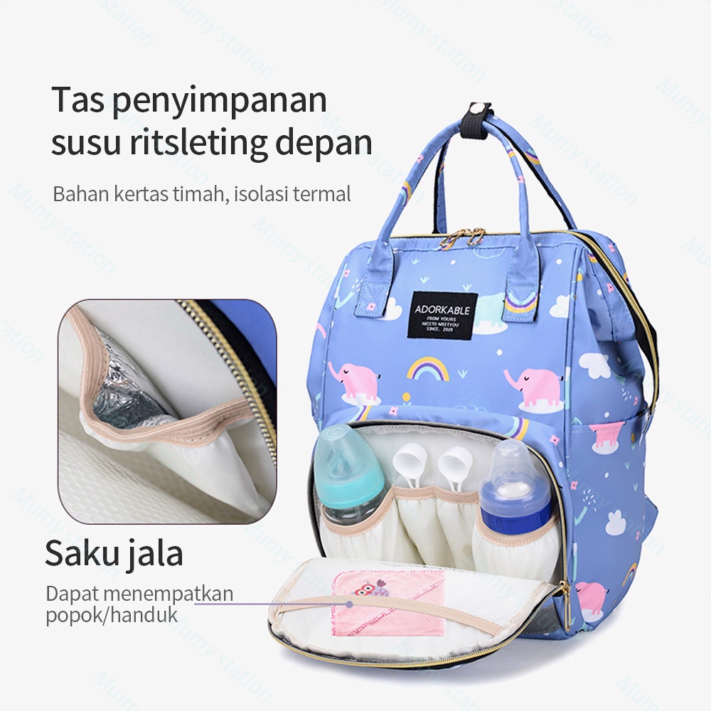 Tas bayi ransel multifungsi diaper bag Tas perlengkapan bayi tahan air