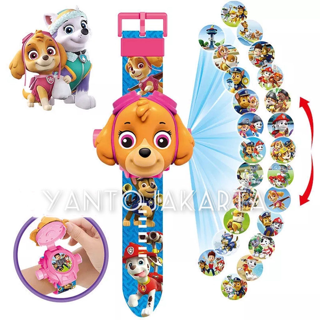 JAM TANGAN ANAK PAW PATROL SKYE PEREMPUAN LAMPU PROYEKTOR