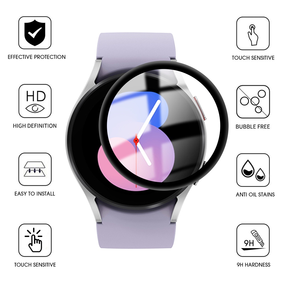 Film Pelindung Layar Anti Gores 20D Curved Edge 40mm 44mm Untuk Samsung Galaxy Watch 5 Pro