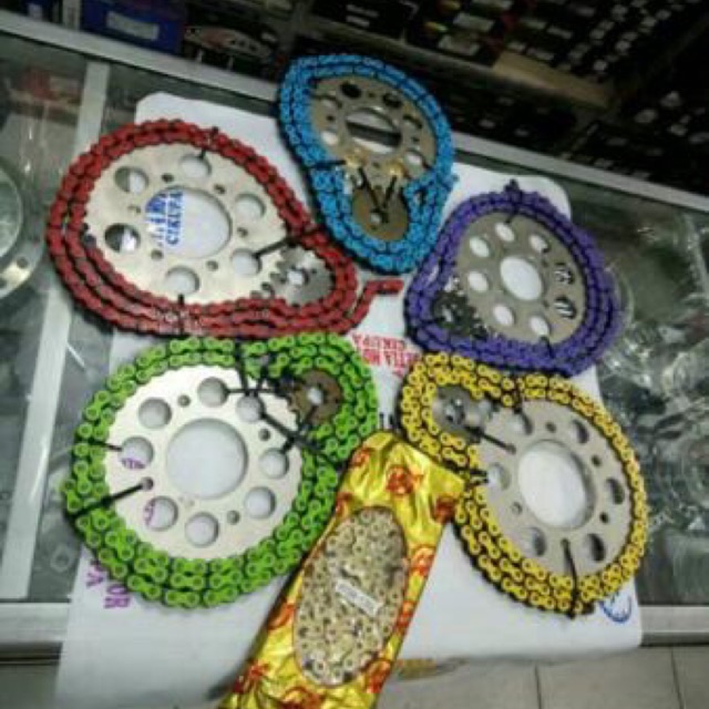 Gear set sss 415 ninja150 RR - ninja150 R - ninja150 - ninja rr - ninja r dll kawasaki rantai warna