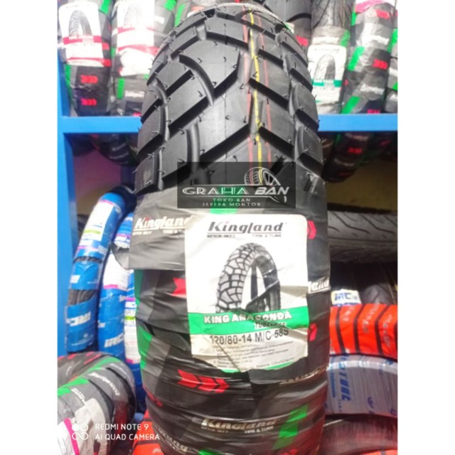 Ban montor matic tubeless kingland 120/80-14 ban honda vario xread lexy pcx ban luar ring 14 tubles 