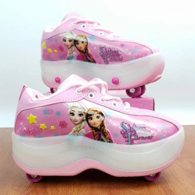 sepatu roda anak karakter Frozen/ sepatu roda 4 anak perempuan - 34