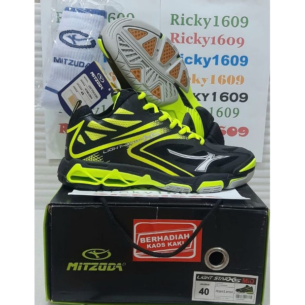 SEPATU VOLLY MITZUDA LIGHT STAR X5 MID - BONUS KAOS KAKI - ORIGINAL MITZUDA