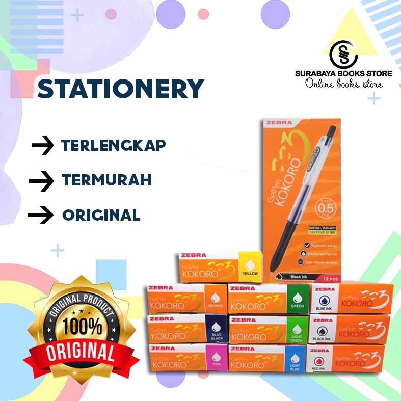

BALLPOINT / PULPEN KOKORO / BULPEN KOKORO HITAM/BLACK/WARNA ZEBRA / PERPAK