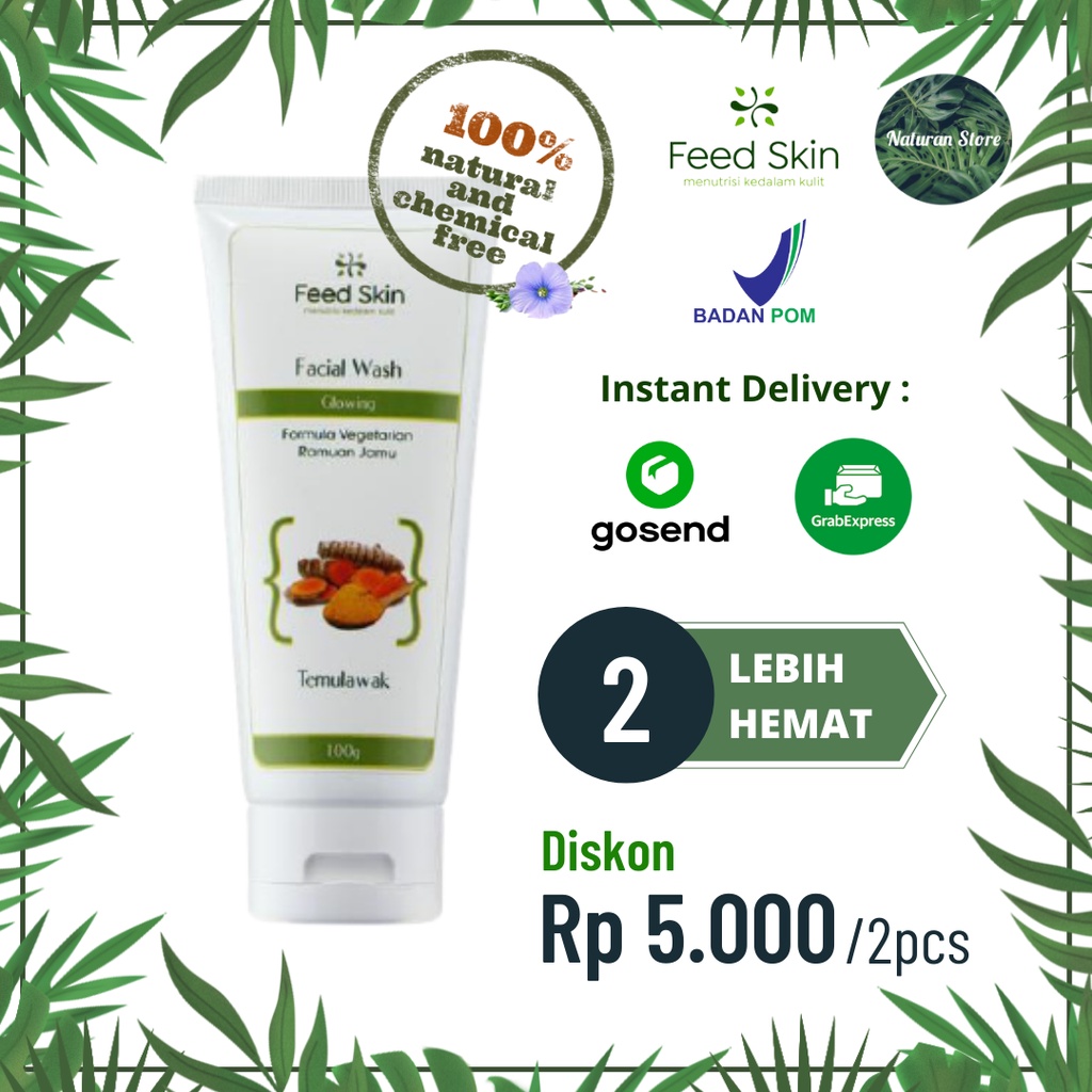 Facial Wash Organik/Herbal FEED SKIN Temulawak 100g