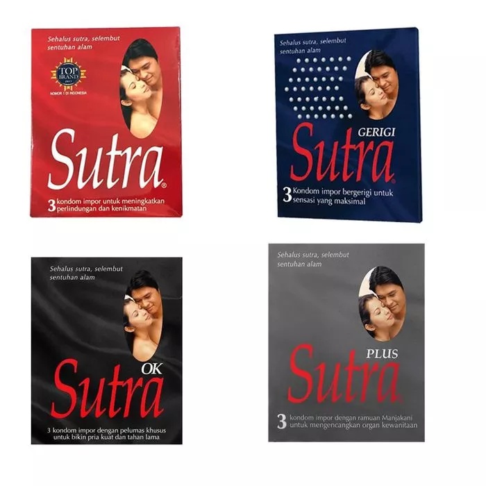 [PRIVASI AMAN] SUTRA Merah / Plus / HITAM OK / Gerigi Biru isi 3s / 12s | Kondom Condom