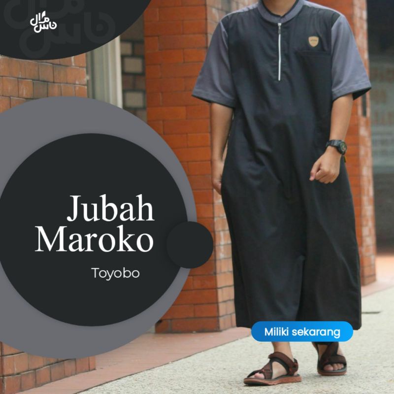 JUBAH PRIA MODEL MAROKO BAHAN TOYOBO