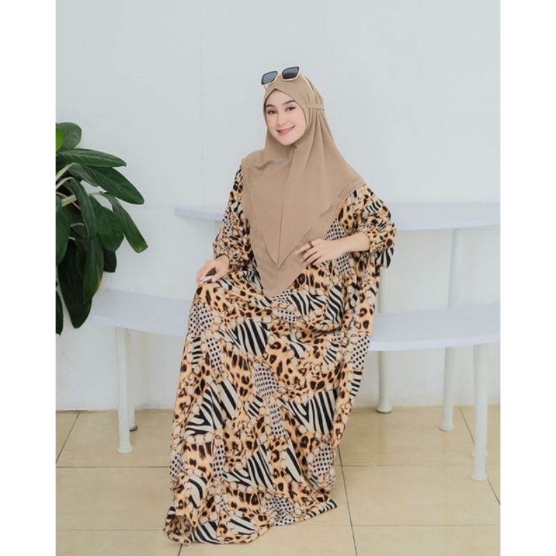 SET BERGO KAFTAN HOME DRESS ALL SIZE FIT JUMBO LD 125 BAHAN RAYON ARMOUR PREMIUM BERGO CERUTY