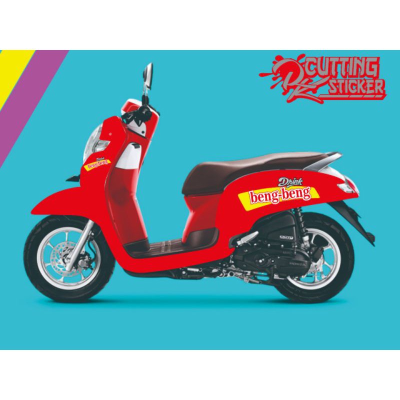 Cutting sticker scoopy Beng-Beng striping scoopy simple keren