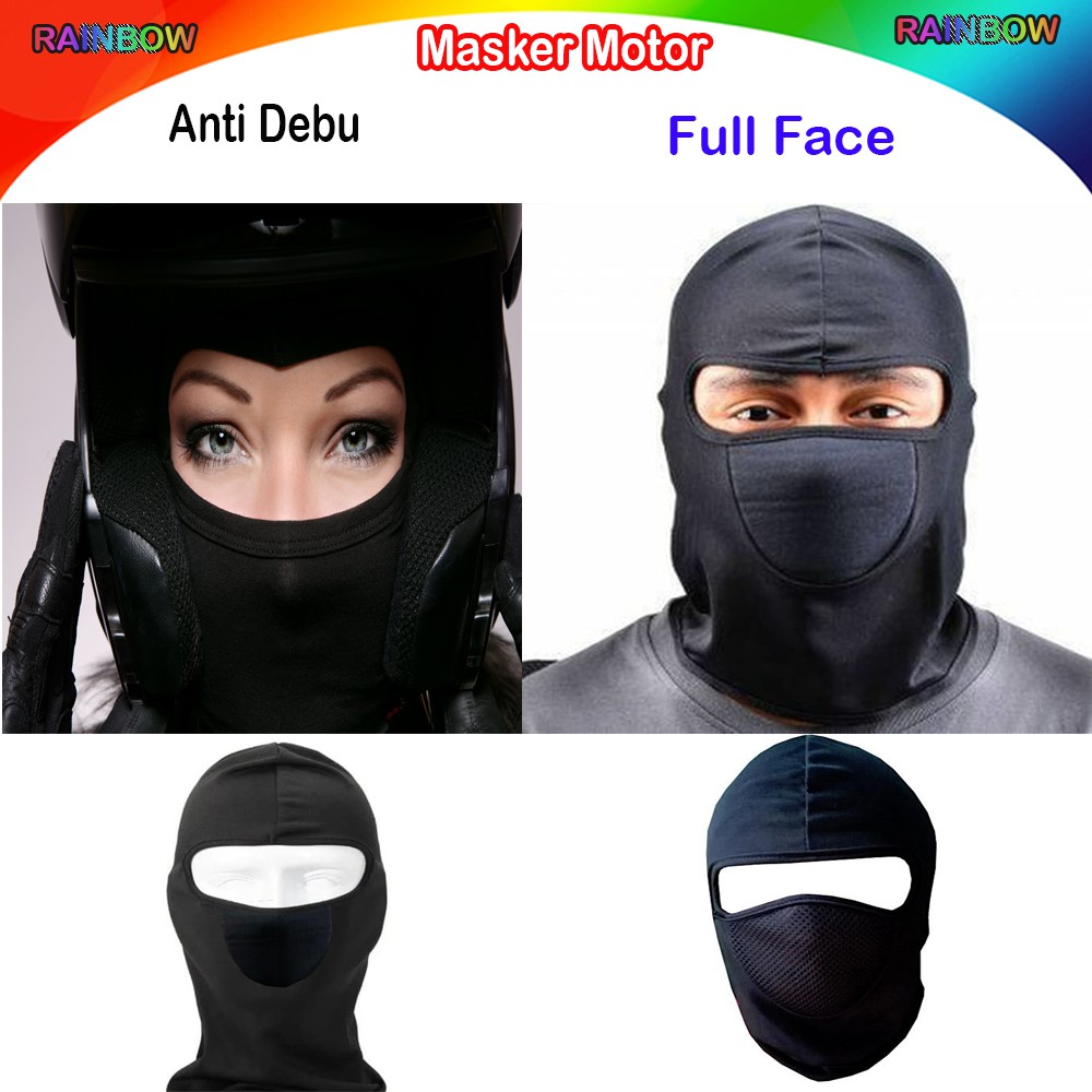 MASKER MOTOR BLACKLACA MASKER NINJA HITAM POLOS