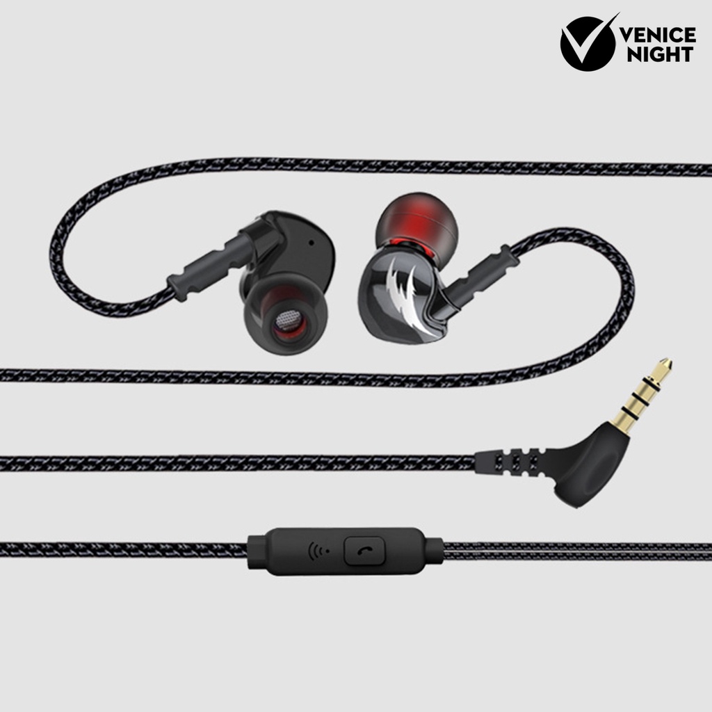 (VNEP) (Berkabel) V2 Earphone Mega Bass Nyaman Sensitif Untuk Olahraga