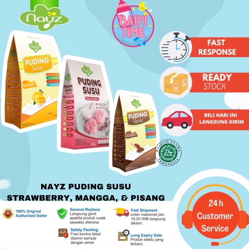 Nayz Puding Susu Bayi Box STRAWBERRY / MANGGA / COKLAT 200gr (8+)