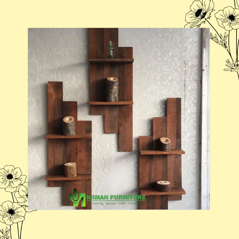 Rak Dinding Rustic / Hiasan Dinding Kayu Jati Belanda
