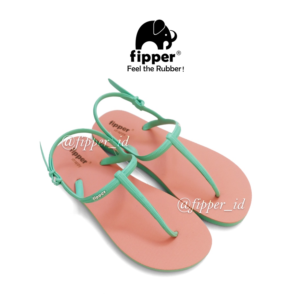 Sandal Fipper Strappy Original for Woman/Ladies - Pink (Tulip)/Green (Surf)