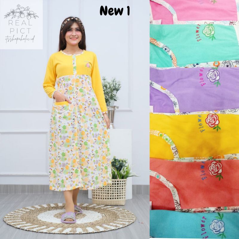 Daster Lengan Panjang Babydoll Baju Tidur Busui Daster Kekinian