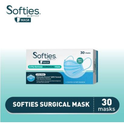 Masker Karet Softies Surgical Mask Box Isi 30PcS OJ