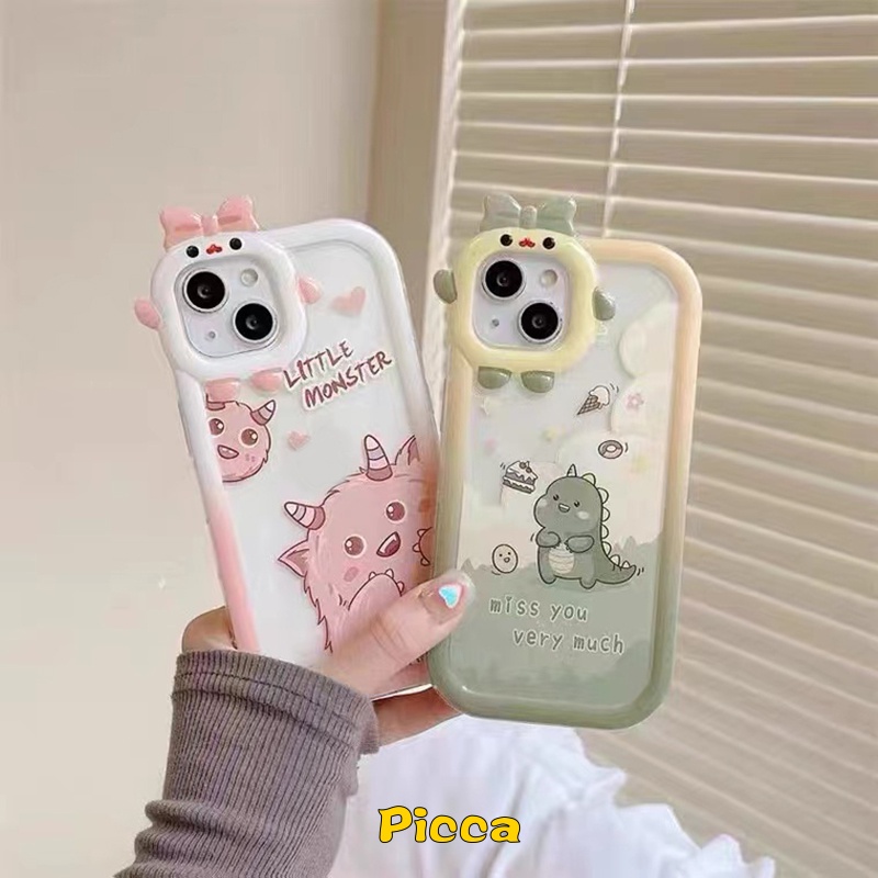 Soft Case Desain Kartun Monster Dinosaurus 3D Untuk IPhone 7 8 6 6S 14 Plus 11 13 12 14 Pro MAX XR XS MAX X SE 2020