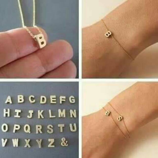 Gelang huruf lapis emas