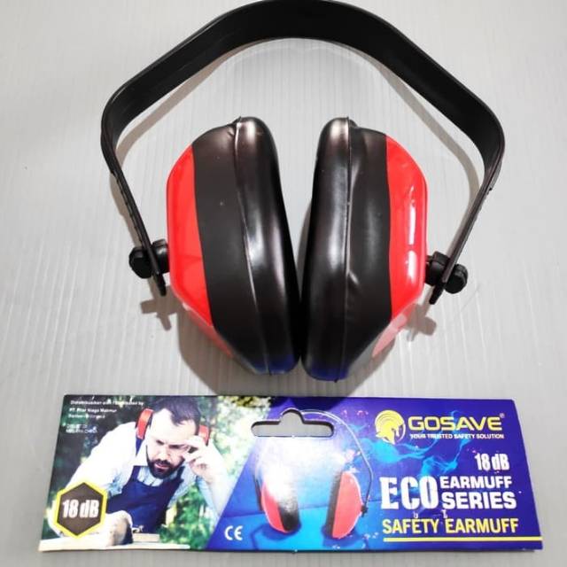 Earmuff Eco Safety Telinga Headset Plastik Peredaram Suara Bising