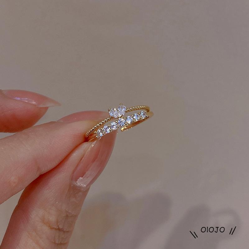 【COD】Cincin Jari Telunjuk Desain Hati Kecil Mewah Ringan Untuk Wanita