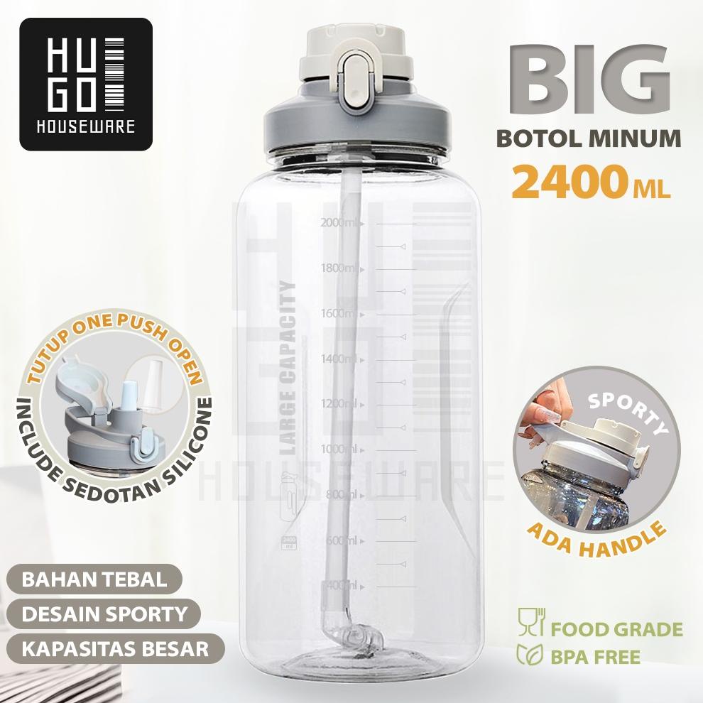 HUGO BOTOL MINUM 2,4 LITER JUMBO BESAR ANTI BOCOR FOOD GRADE TEMPAT AIR MINUM 2400 ML TERLARISSSS...