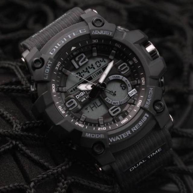 DIGITEC JAM TANGAN PRIA DIGITAL DUAL TIME ORIGINAL TAHAN AIR
