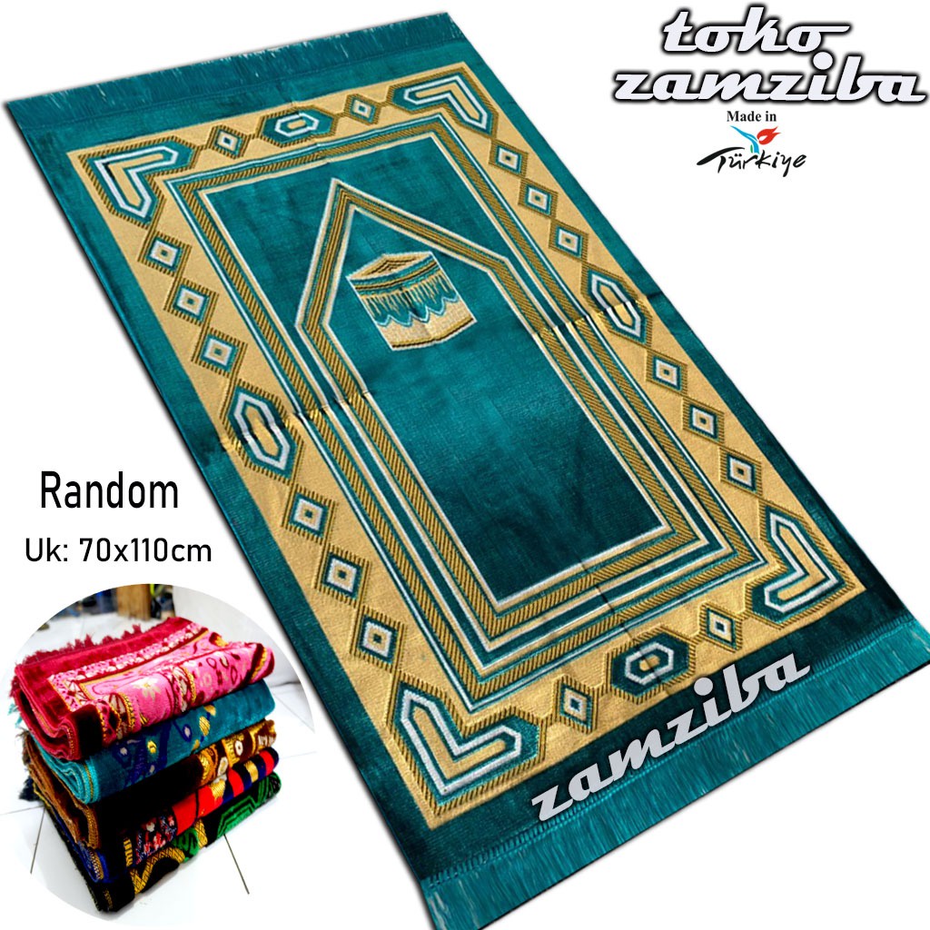 Sajadah Turki Turkey Super Ultra Beludru Halus Tebal Ukuran Dewasa 70x110cm Perlengkapan Sholat Pakaian Muslim Sauvenir Sejadah By Zamziba