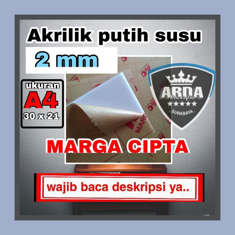 Akrilik 2mm putih susu  A4/acrylic lembaran ukuran A4/akrilik termurah