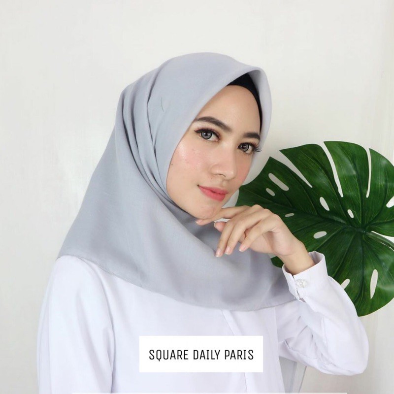 HIJAB SEGI EMPAT PARIS POLOS BAHAN PARIS by AZARA DAN VARISHA SEGIEMPAT SERAGAM SEKOLAH PREMIUM QUALITY SQUARE NYAMAN