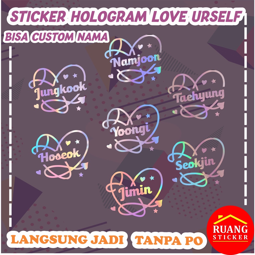 STIKER HOLOGRAM BTS LOVE YOURSELF PERSONA LOGO