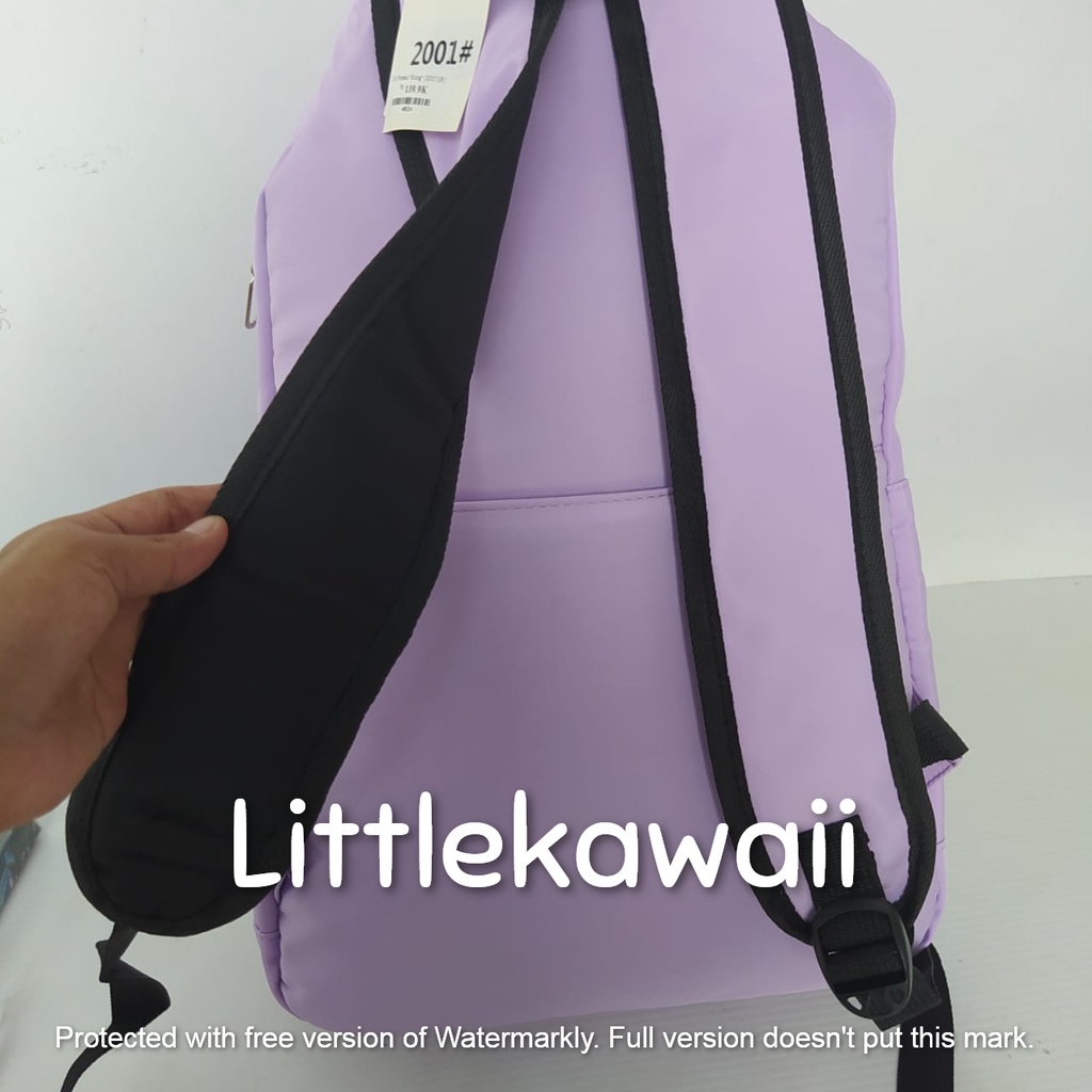 LK/Tas Ransel RONG Laptop Backpack Parasut Sekolah Kerja Fashion Remaja Dewasa Polos Warna Warni Import