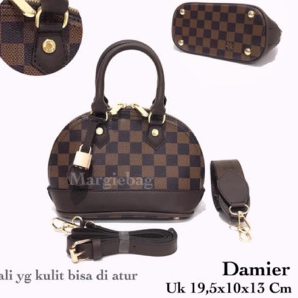 Terbatas>><<<fto-489  TALI 2 LV ALMA MINI SUPER FULL EMBOSS DAMIER MONO  TAS BATAM GROSIR TAS SELEMP